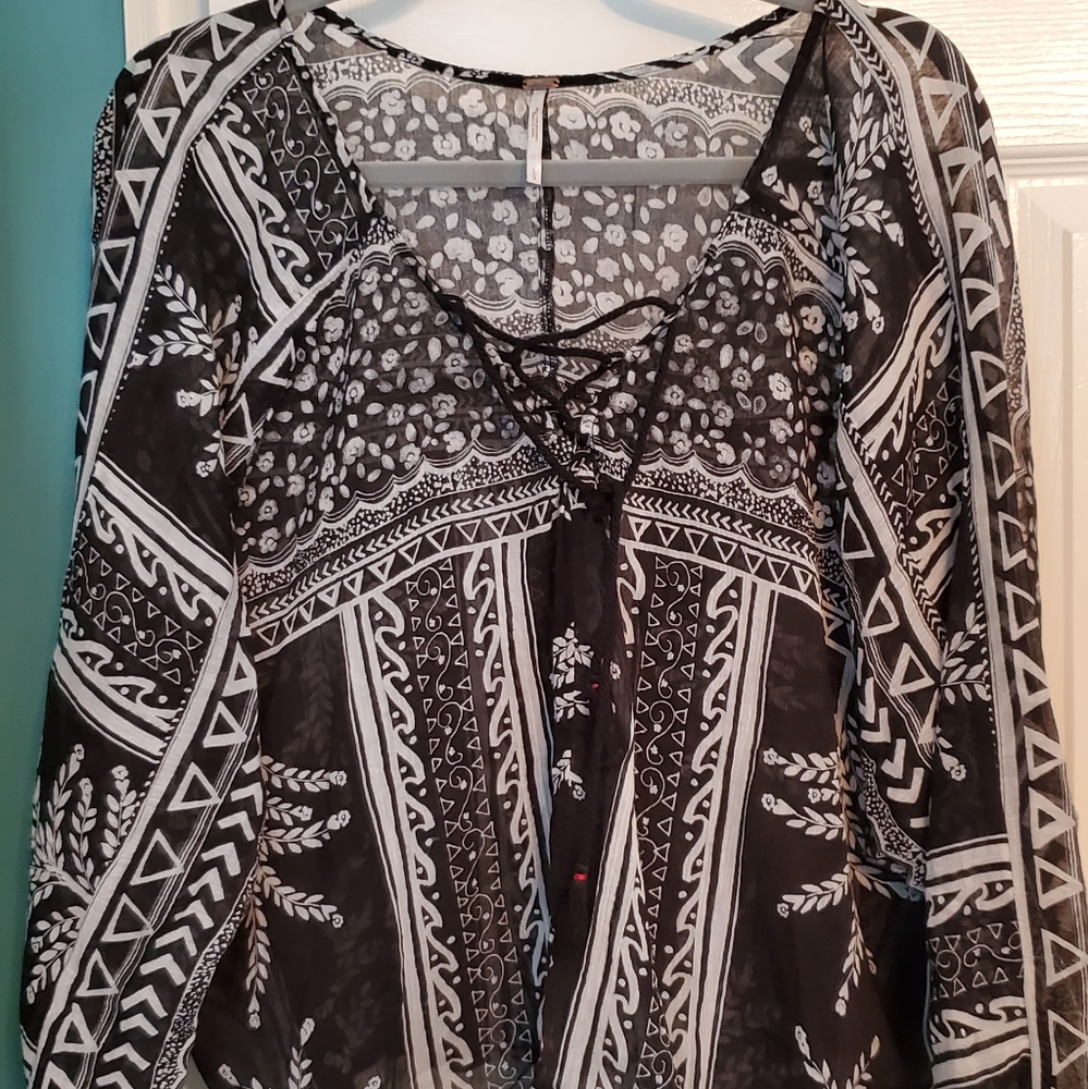 EUC Free People Cotton Gauze Blouse